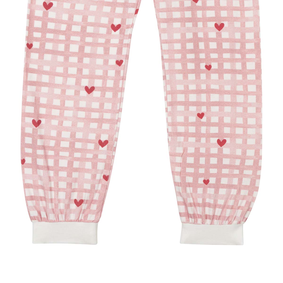 Heart checks pyjama, pink