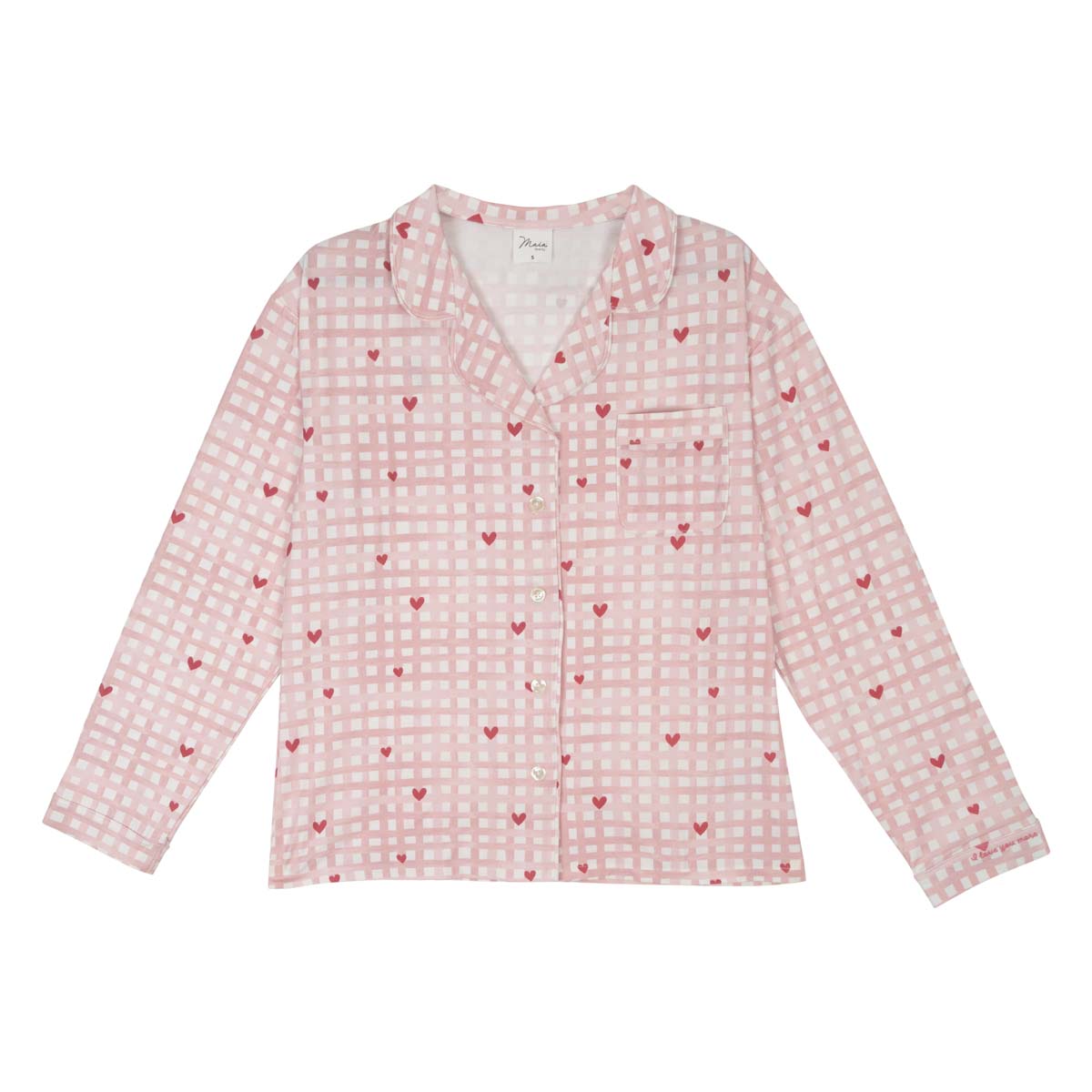 Aava pyjama, Heart checks, pink