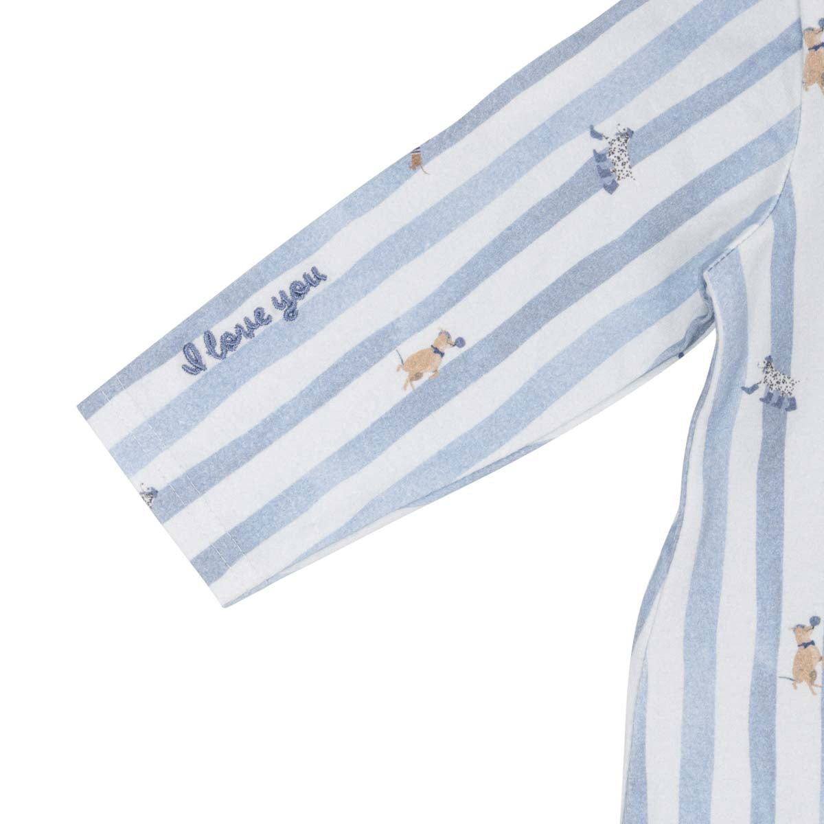 Dog stripe pyjama for babies, light blue