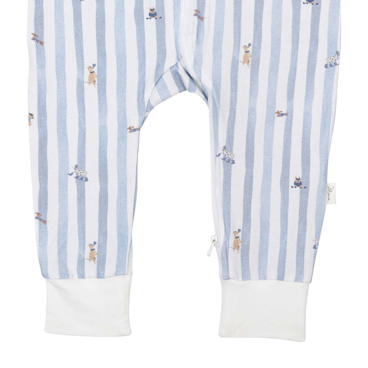 Dog stripe pyjama for babies, light blue