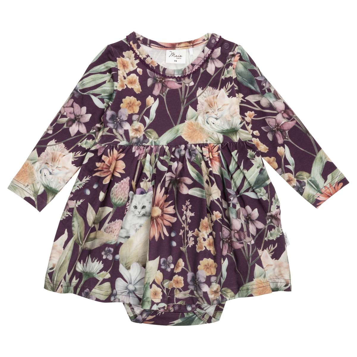 Catmint bodysuit dress, purple
