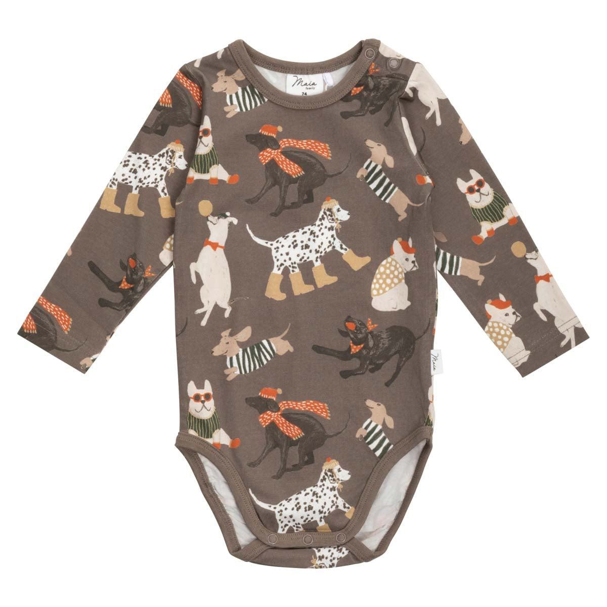 Dogs bodysuit, brown