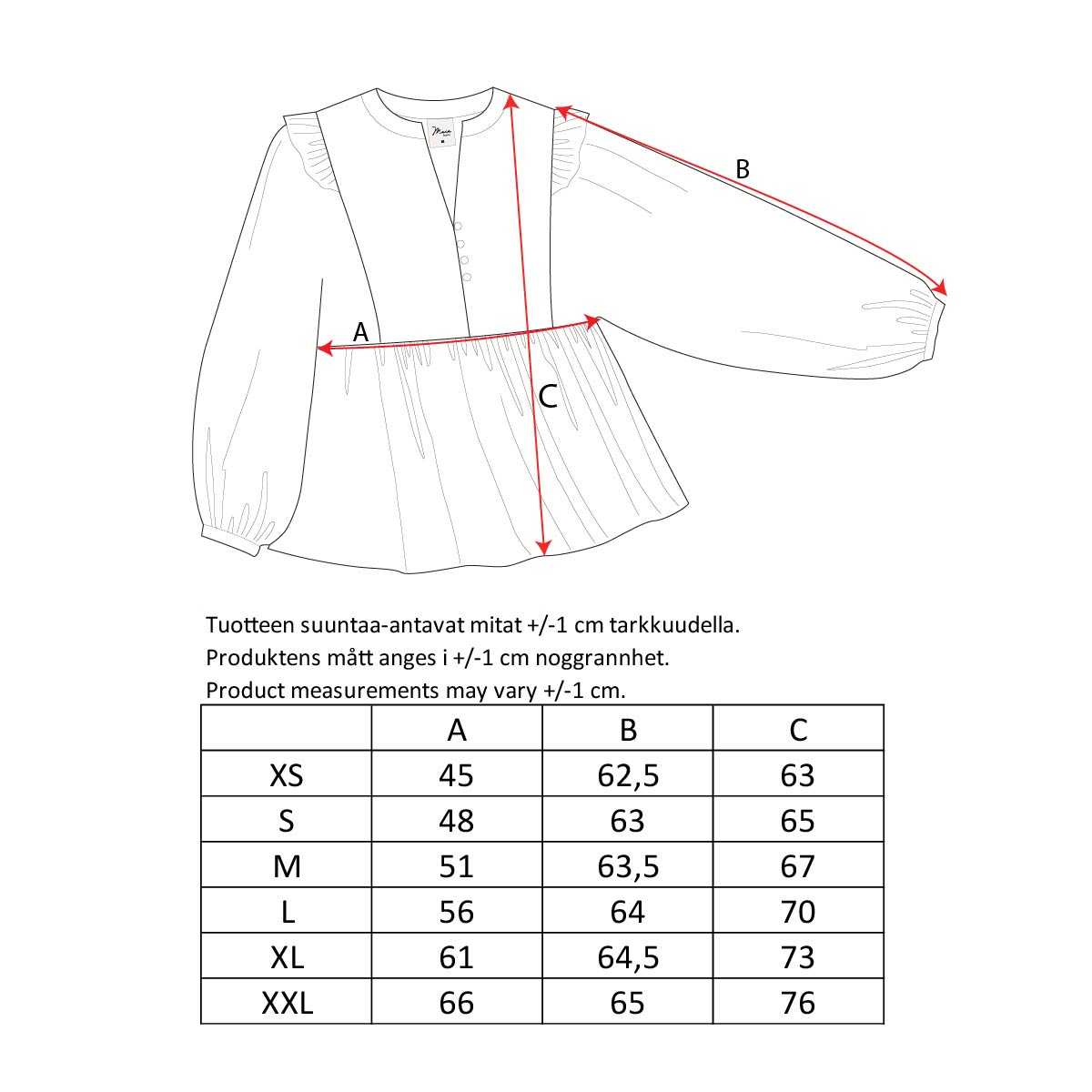 Vilja blouse, Wildflower, light blue